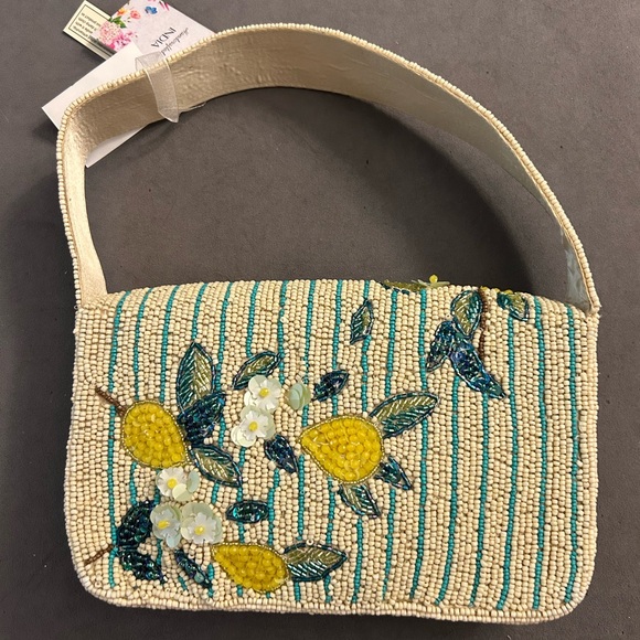 Beaded Citrus Lemon Shoulder Bag — NWT! VIRAL! - Picture 7 of 10